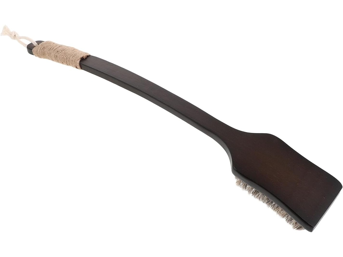 Escova De Banho Gatuida Bambu Com Cabo Longo – Esfoliante Macia Crina Cavalo Para As Costas Antiderrapante Limpeza