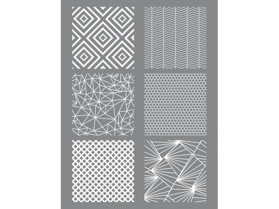 Graine Créative - Estêncil De Serigrafia Para Massa De Modelar Geométrica