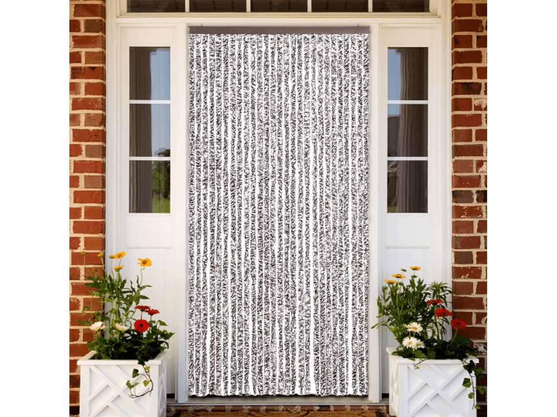 Vidaxl Cortina Anti-insetos 118x220 Cm Chenille Castanho E Bege