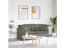 Vidaxl Sofá Modular Com Almofadas Tecido Corduroy Cinzento-claro