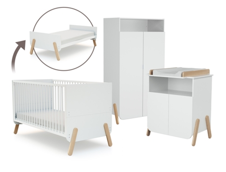 Conjunto de Quarto para Bebé AT4 (Branco)