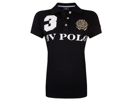 Polo de Mulher para Equitação HV POLO Favouritas Preto (XS)