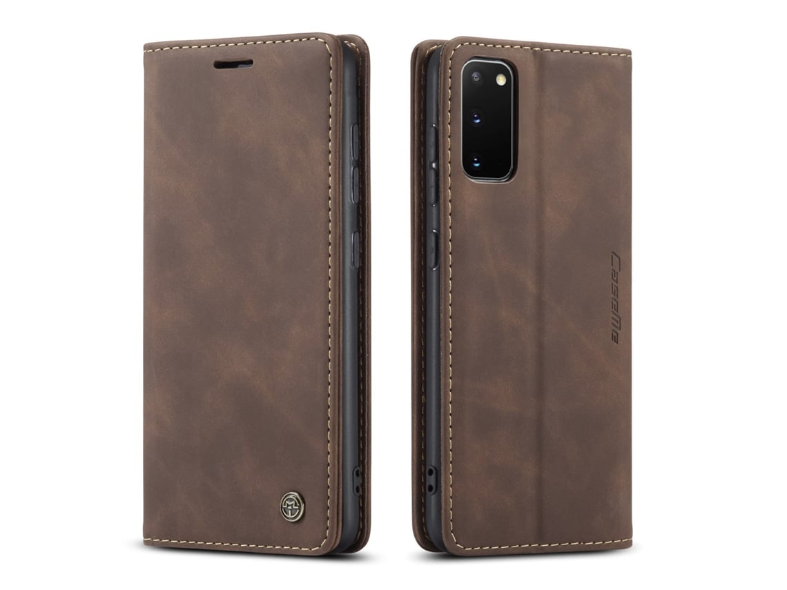 Capa De Couro Retrô Para Celular Com Aba, Protege O Cartão.marrom Café - Samsung M33 5g