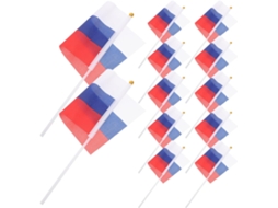 Kit de 20 Mini Bandeiras Russas de Poliéster. Pequenas e Práticas Bandeiras para Desfiles, Feriados Nacionais, Festas e CHABERLU