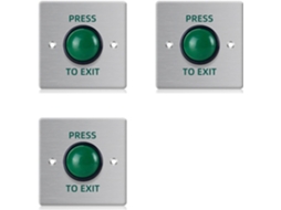 Botão de abertura de porta, 3 unidades, controle de acesso para portas em aço inoxidável, entrada de porta