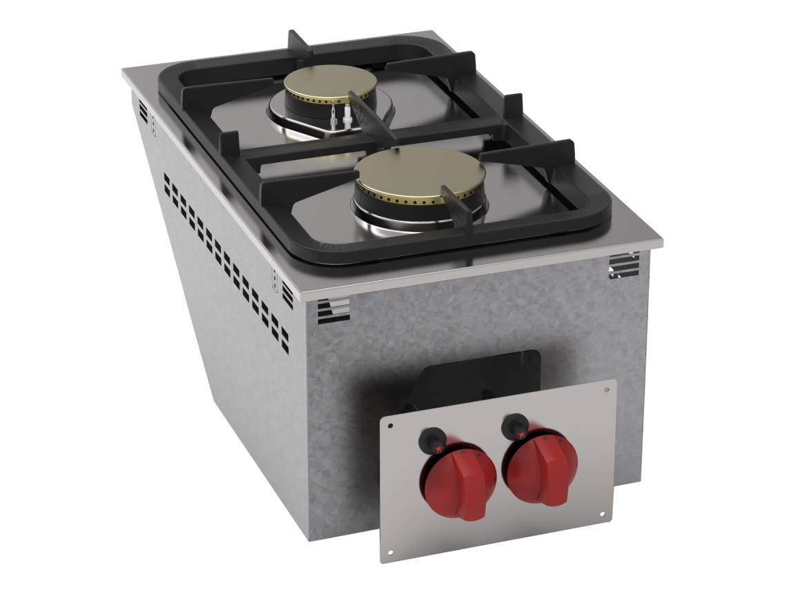 Fogões A Gás Drop In 2 Queimadores De Gás 350x600x210 Mm 8,5 Kw 12500331 Eurast