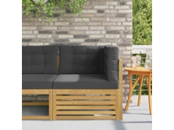 Vidaxl Sofá De Canto Outdoor Madeira Sólida De Acácia Branco