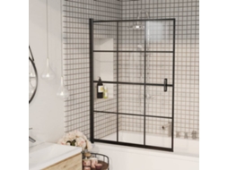 Vidaxl Divisória De Chuveiro Esg 100x140 Cm Preto