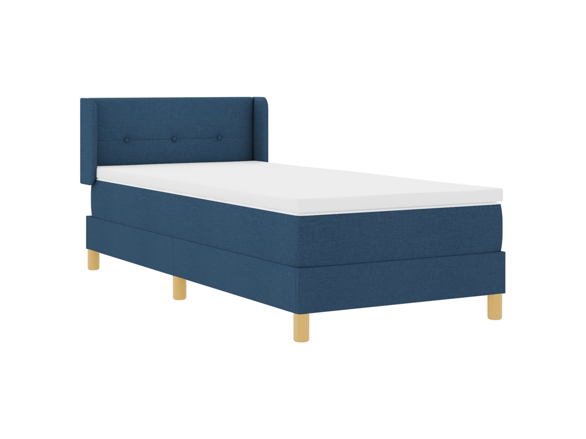 Conjunto 1 Cama Box Vidaxl Azul Tecido (200 X 100 Cm)