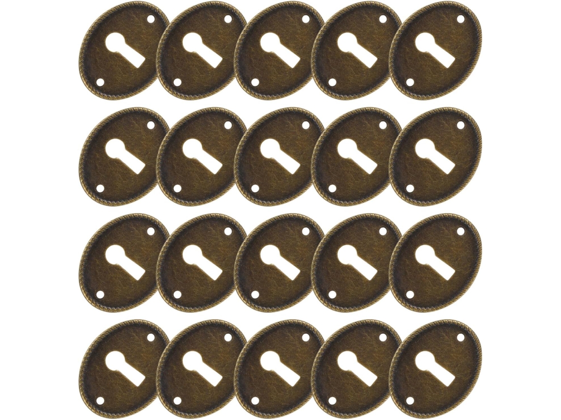Jojofuny Tampas De Fechadura Ovais Com Bordas Lisas, 20 Peças, Ferro Vintage Para Restauração De Móveis, Caixas E