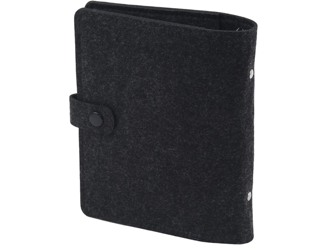 Capa de Feltro Recarregável para Filchário, 4 Argolas com Bolsa Cartão e Compartimento para Caneta, 18, 5x 23cm Sem O