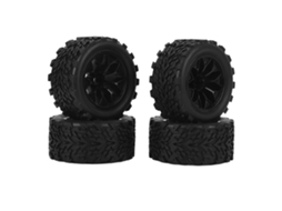 Mali 4pcs Pneus e Rodas de Carro Rc Borracha para Traxxas 1/10 Carros Controle Remoto Substituição