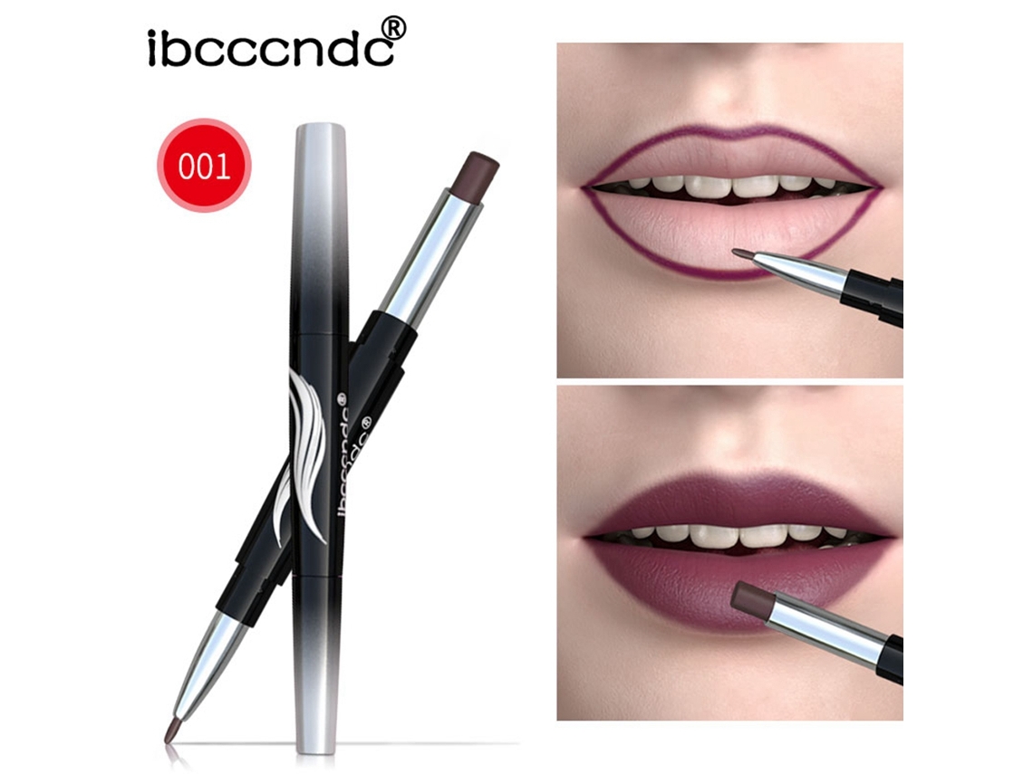 Lápiz Labial Profesional De Doble Extremidad Impermeable Y Largo Duración Lápiz Labial Eyeliner Pen (1)