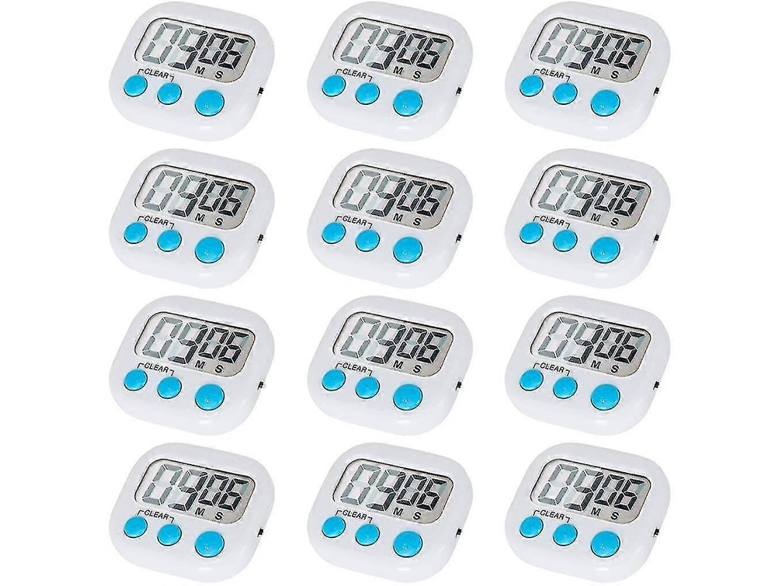 12 Pacotes de Temporizador Digital de Cozinha com Interruptor On/off e Alarme Forte