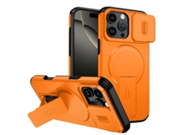 Capa Com Suporte Magsafe Para Iphone 16 Pro Max - Abertura Deslizante Com Proteção De Câmara