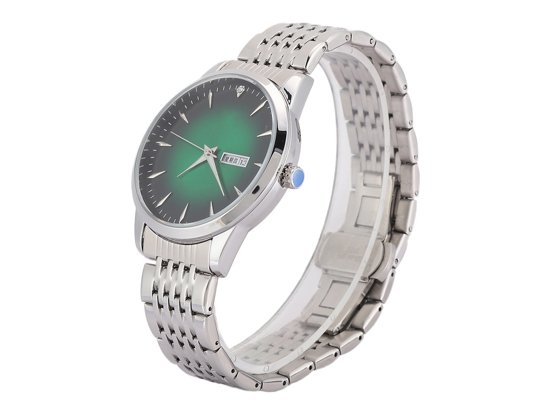 Reloj De Pulsera Para Hombre Impermeable De Moda De Cuarzo Con Doble Calendario Estilo Simple