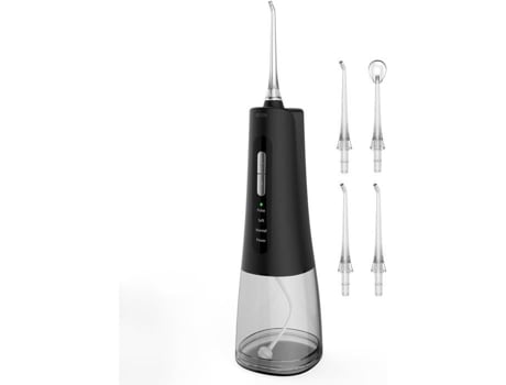 Jato Dental Hidropulsor Portátil, Jato Dental Sem Fio Recarregável Com 4 Modos Capacidade De 310 Ml Ipx7 À Prova Dágua (preto)