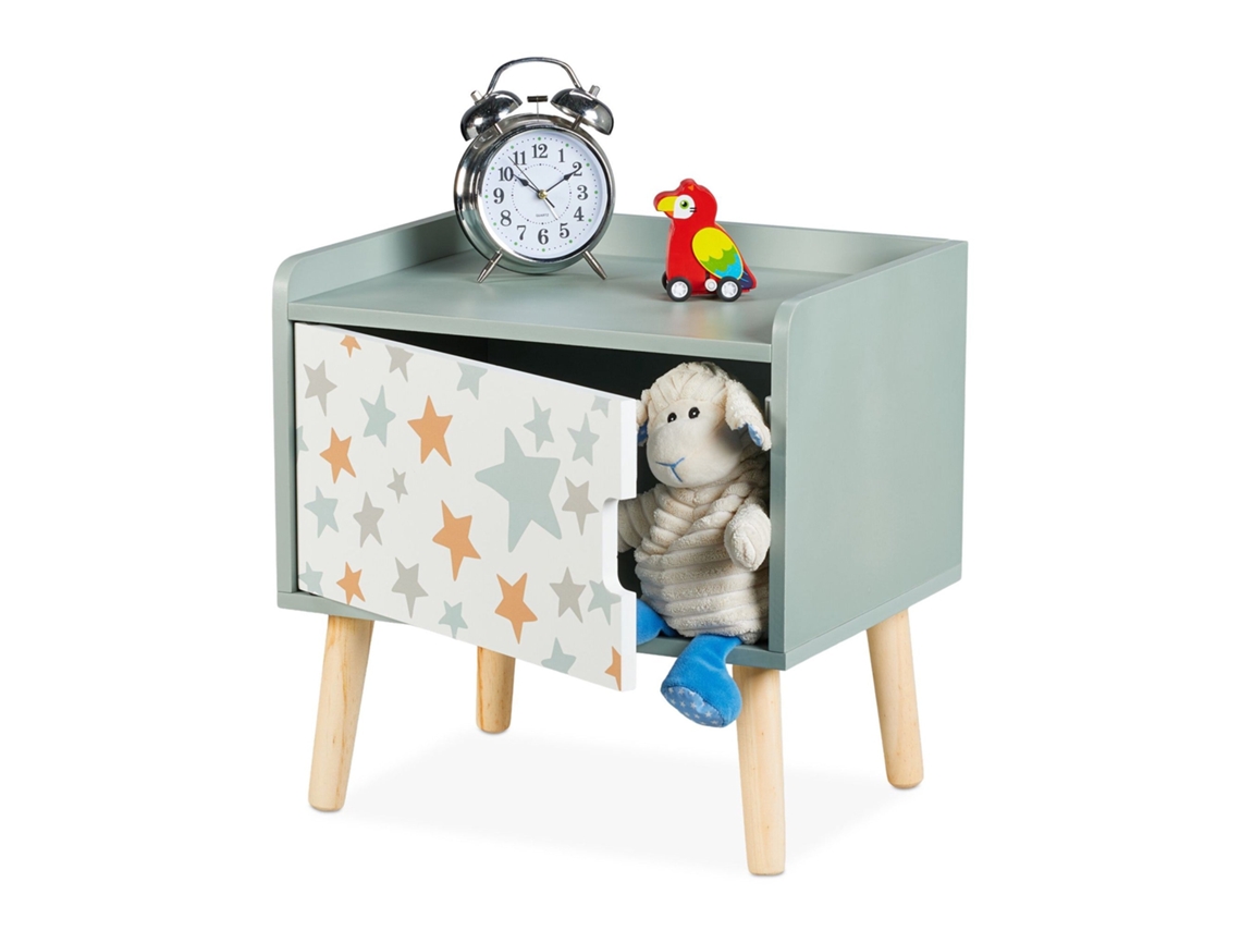 Mesa De Cabeceira Infantil Com Armário E Prateleira