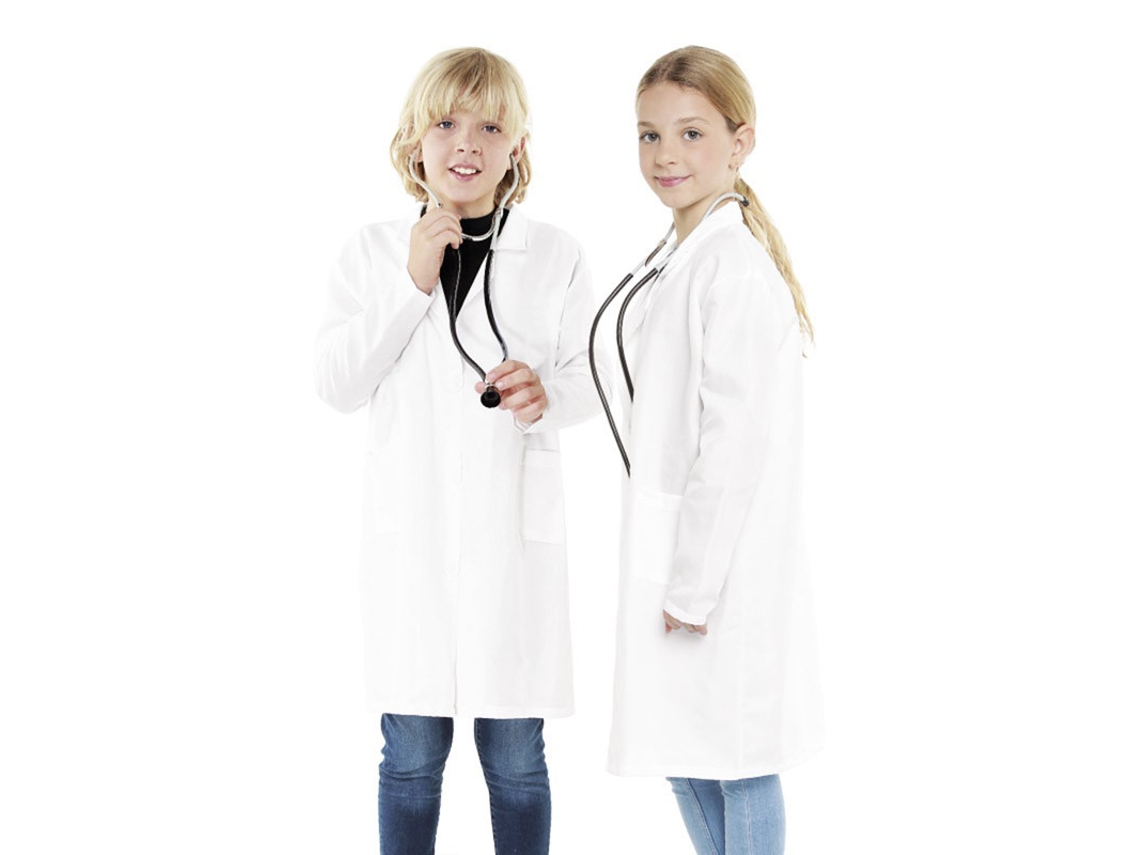 Fato Unisexo PARTILANDIA Bata Branca de Médico Ou Laboratório (Tam.: 5-6 anos)