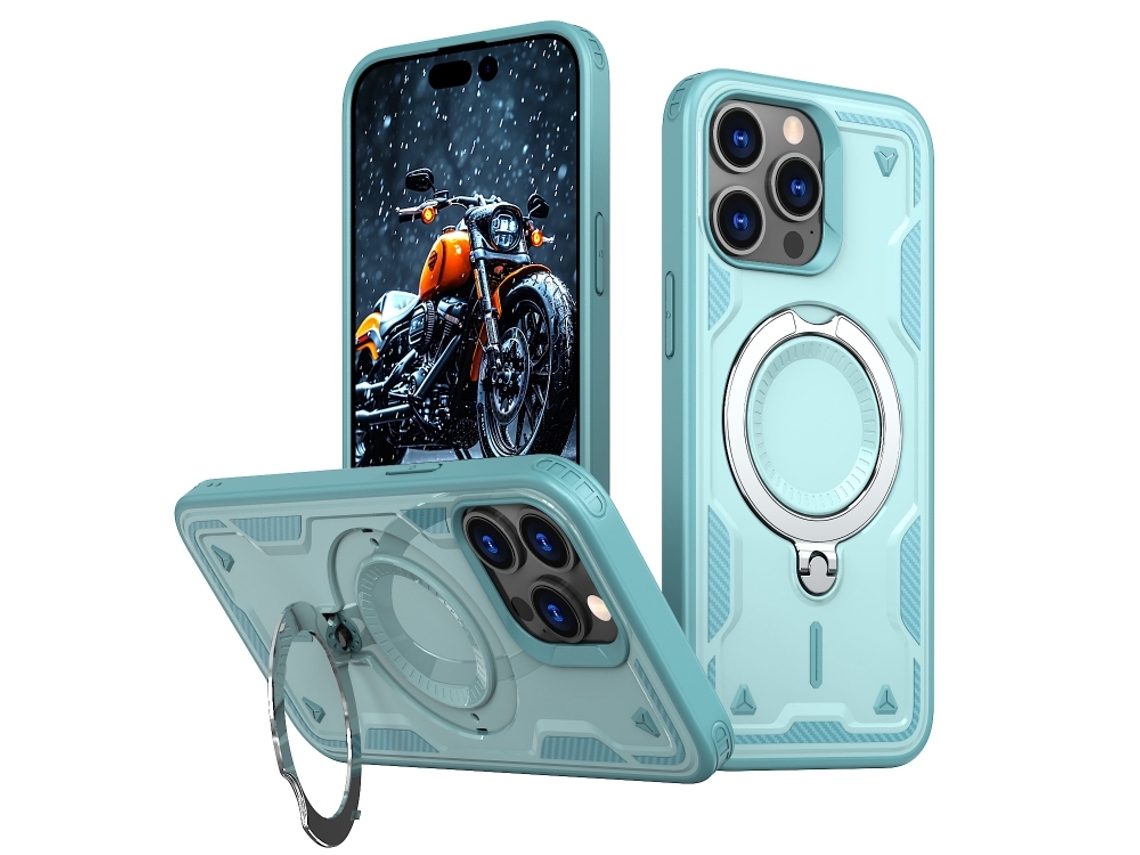 Capa Armor Híbrida Pc Tpu Para Iphone 15 Pro - Suporte De Anel Magsafe