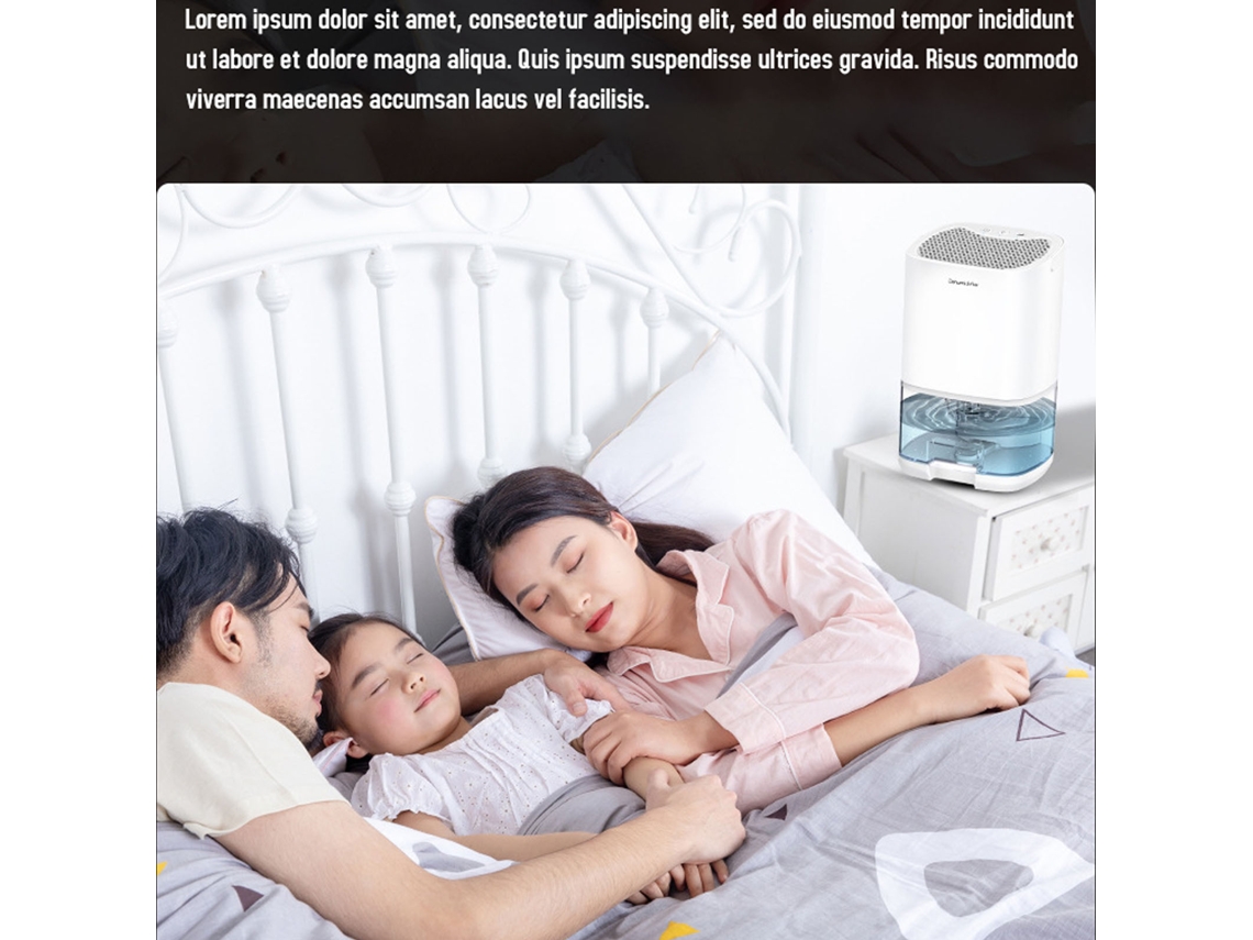 Desumidificador Ultra Silencioso 36w 1000ml Com 7 Led