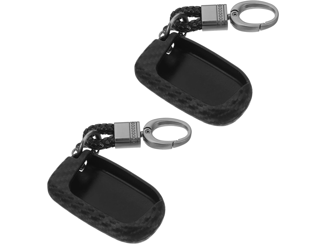 Capa Impermeável De Silicone Para Chave Carro Com Textura Fibra Carbono, Conjunto De 2 Capas Para Controle Remoto