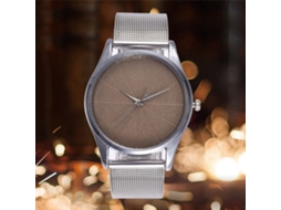 Reloj De Cuartzo Para Parejas Unisex Con Correa De Malla Acero (café)