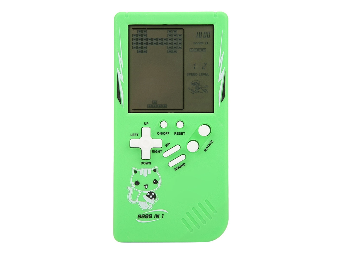 Primerox console Portátil de Jogos Clássico Grande Tela para Crianças Brinquedo Verde