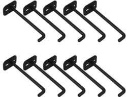 Ganchos Metálicos Tipo J Painel Perfurado, 10 Peças, 10cm, Ranhuras De 6mm 1 4, Suporte Prateleiras E