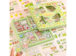 100 Adesivos Caderno Desenhos Animados Diy Piquenique Viagens Pet Impermeável Scrapbooking