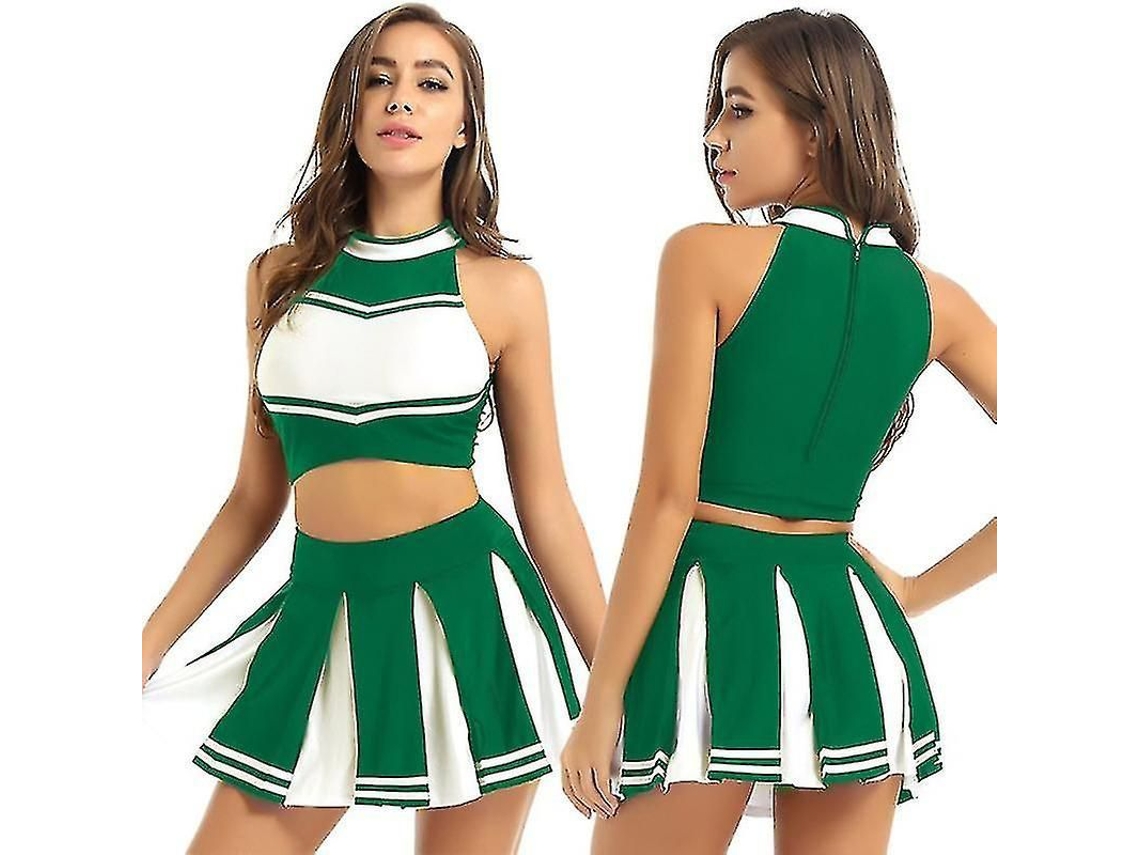 Traje de Líder de Cheerleading para Mulher com Top e Falda Elástica