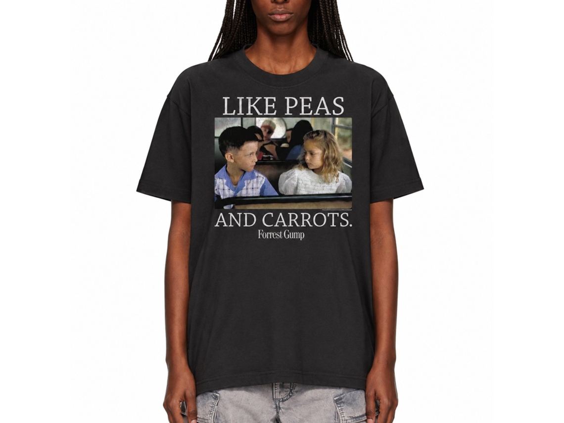 Rockinstone Forrest Gump Like Peas And Carrots Solid Smoke Adult T-shirt Size:xxl