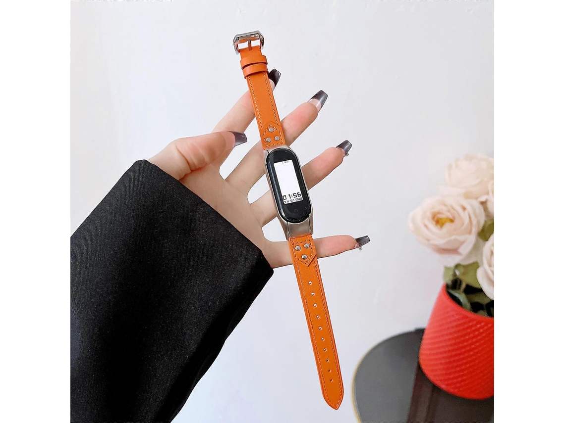 Pulseira De Couro Com Fivela Para Xiaomi Mi Band 7