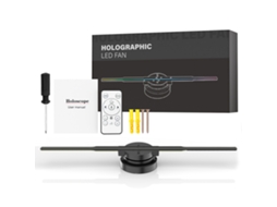 Projetor Holográfico 3d Pd42 Olho Nu Led 244 Luzes 16gb Controle Remoto para Publicidade Loja Eventos | S/MARCA