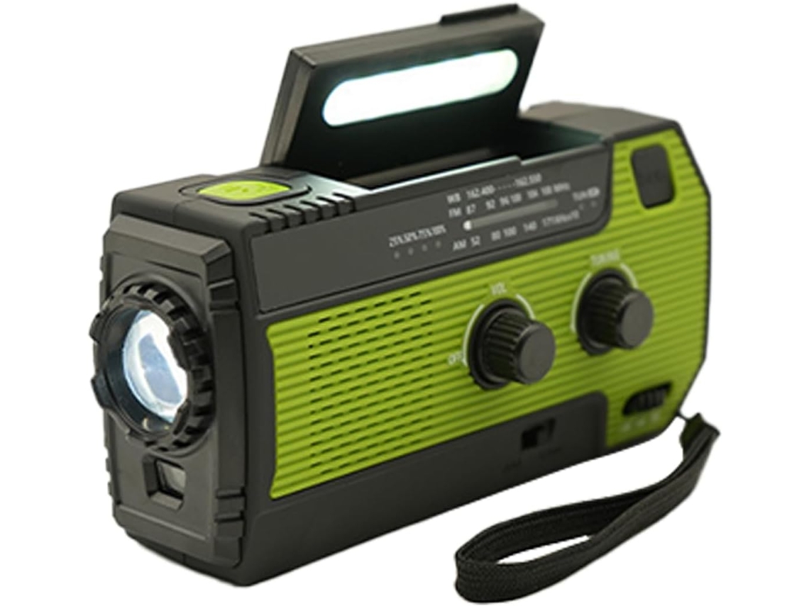 Rádio Portátil Am/fm - Alto falante de Sobrevivência, Lanterna, Pilhas para Camping, Trilhas, Atividades Ao Ar Livre e Emergências SFUSHOS