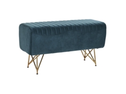 Banco DKD HOME DECOR (Turquesa - Poliéster - 31 x 90 x 47 cm)
