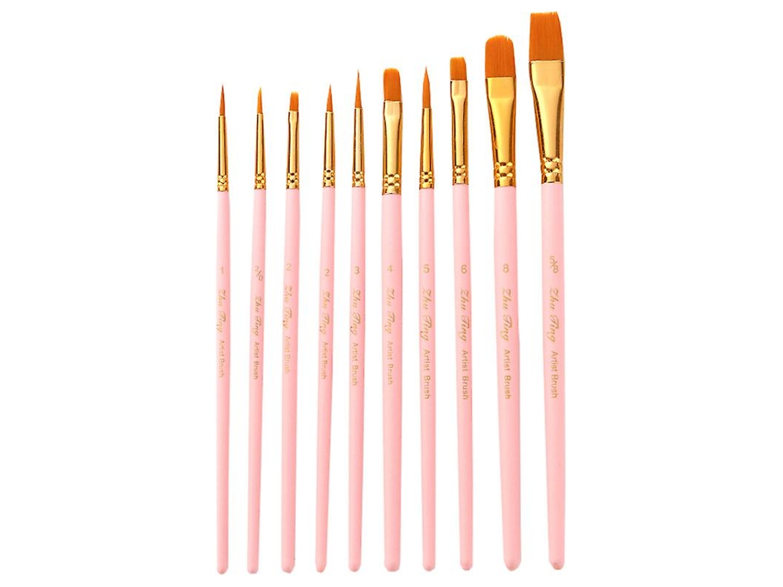 10pcs Pincel De Pintura Com Cabo De Madeira Allinless