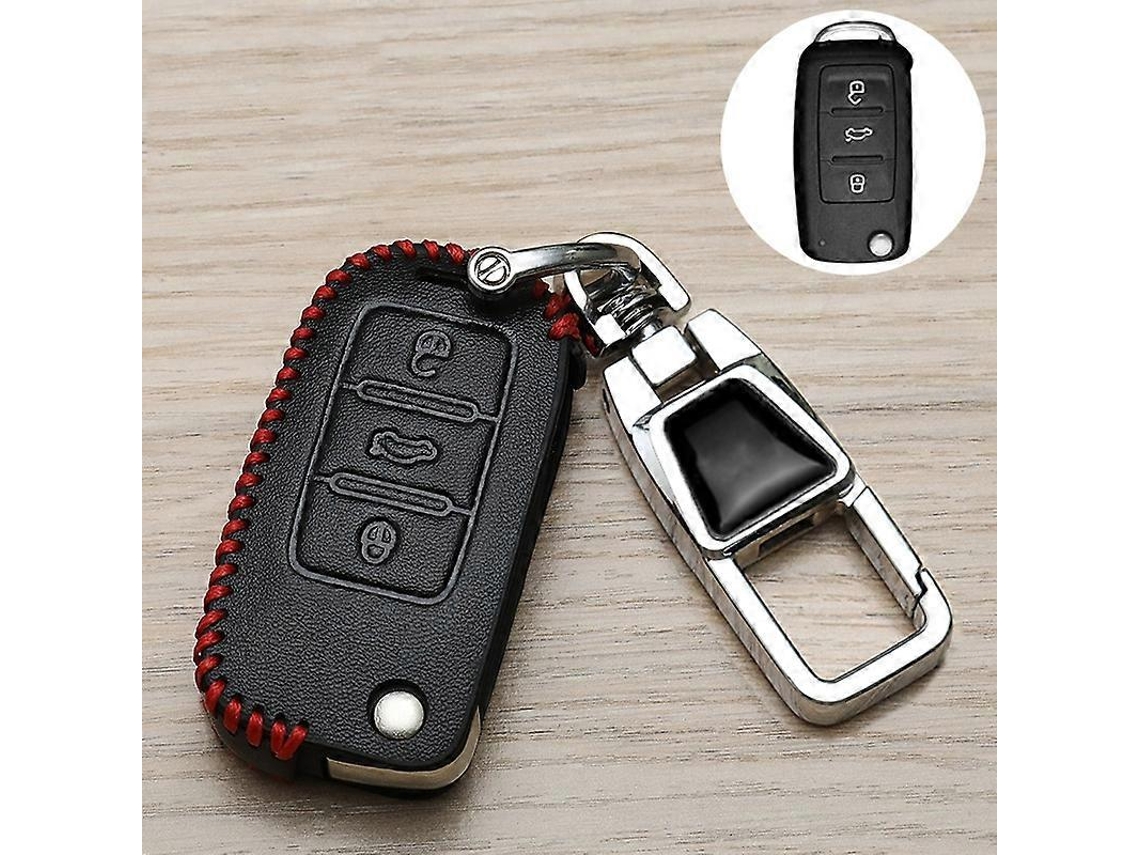 Capa Para Chave De Carro Skoda, Com Chaveiro Multifuncional E Placa Anti-perda