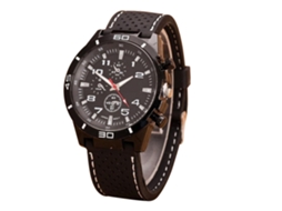 Reloj Hombre De Moda Correa De Silicona Dial Redondo Analógico De Cuarzo (blanco)