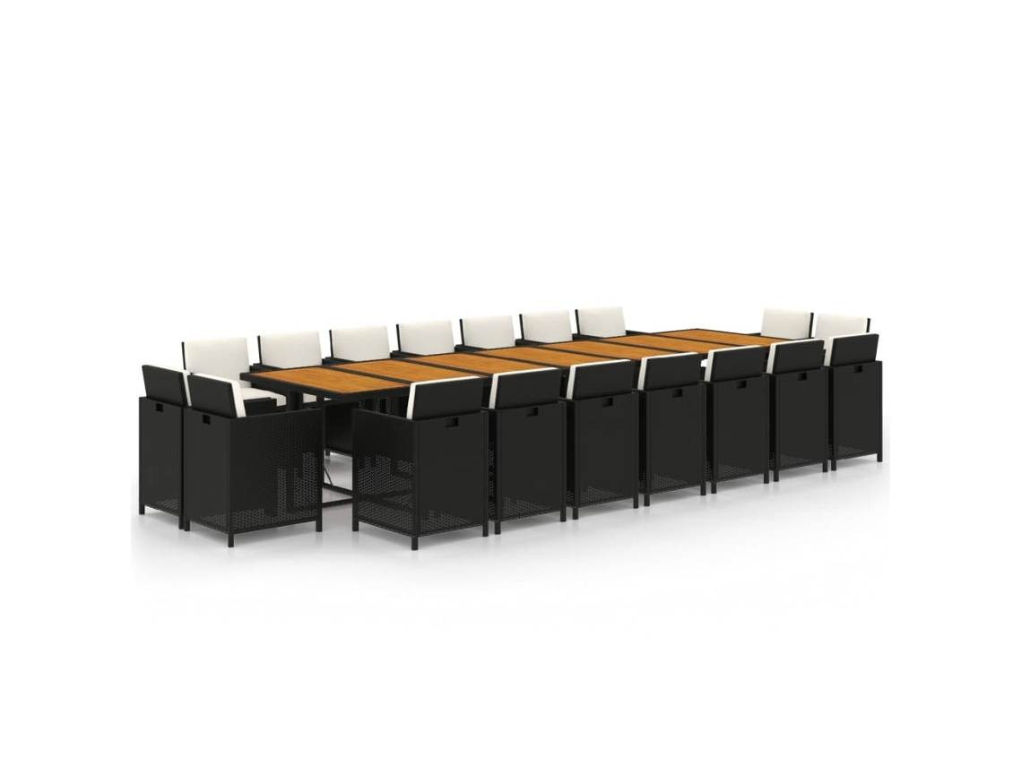 Garden Dining Set, Garden Dining Sets Vidaxl Preto Rattan / Vime (n/a)