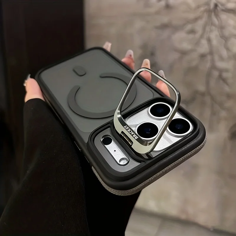 Capa Protetora Com Suporte Magnético Para Carregamento Sem Fio Magsafe (cinza) Para Iphone 16 Plus