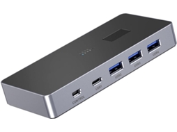 Switcher Usb 3.0 Para 4 Computadores E Teclados, Hub Compartilhamento