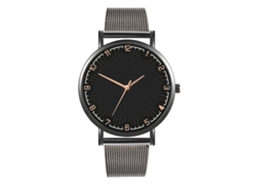 Reloj De Cuarzo De Moda Con Correa De Malla Para Parejas Estilo Casual (negro)