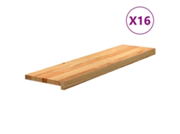 Vidaxl Tapetes De Escada 16 Pcs 100x30x2 Cm Carvalho Castanho-claro