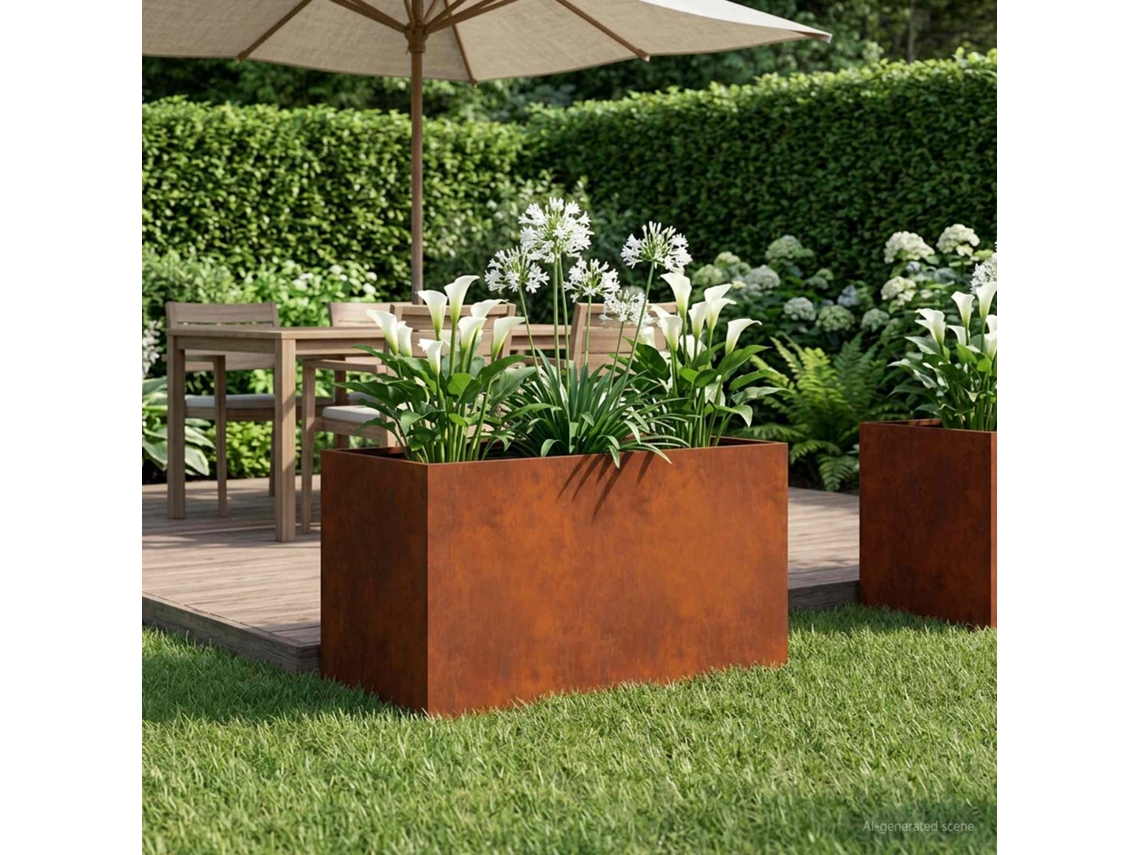 Vidaxl Vaso De Jardim Ferro Enferrujado 100 X 50 X 50 Cm Aço Corten