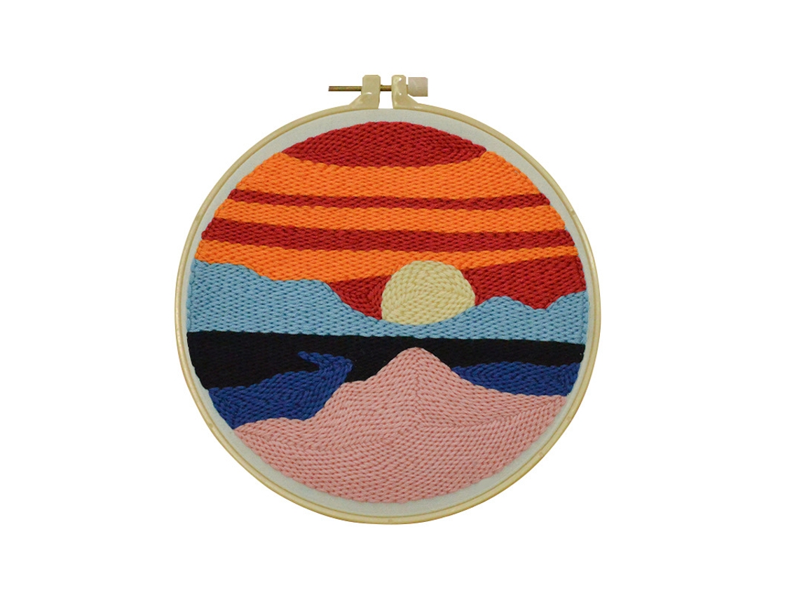 Kit De Agulhas De Bordado Sunrise Punch Com Instruções, Ajuste Slowmoose