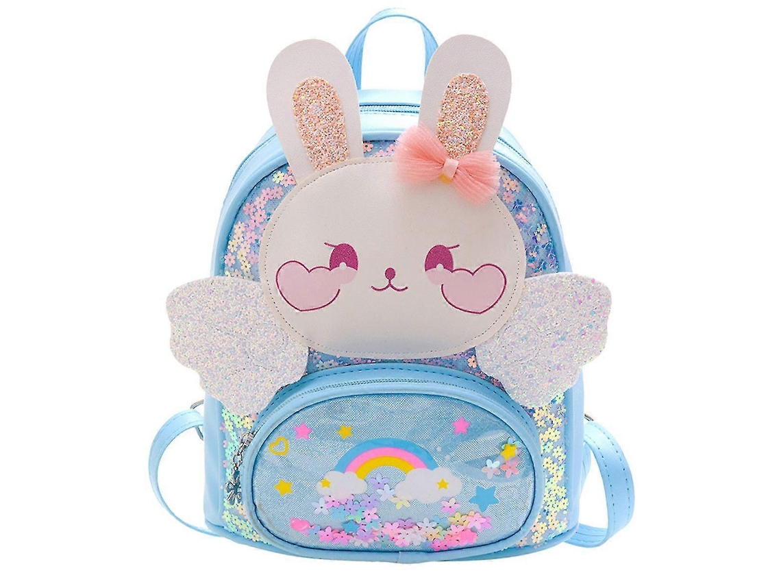 Mochila Paillette Rabbit Mochila Pré Escolar Azul Para Crianças Pequenas Mochila Impermeável Com Bolso Frontal Olysi Shop