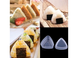 Ferramenta de Moldagem para Fazer Onigiri Conjunto de 2 Triângulos para Bento Sushi Material Pp de Qualidade Alimentar 2 Unidades Transparente