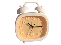 Reloj Despertador Con Campanas Gemelas Fuerte Diy Vertical Para Niños Batería Amarillo