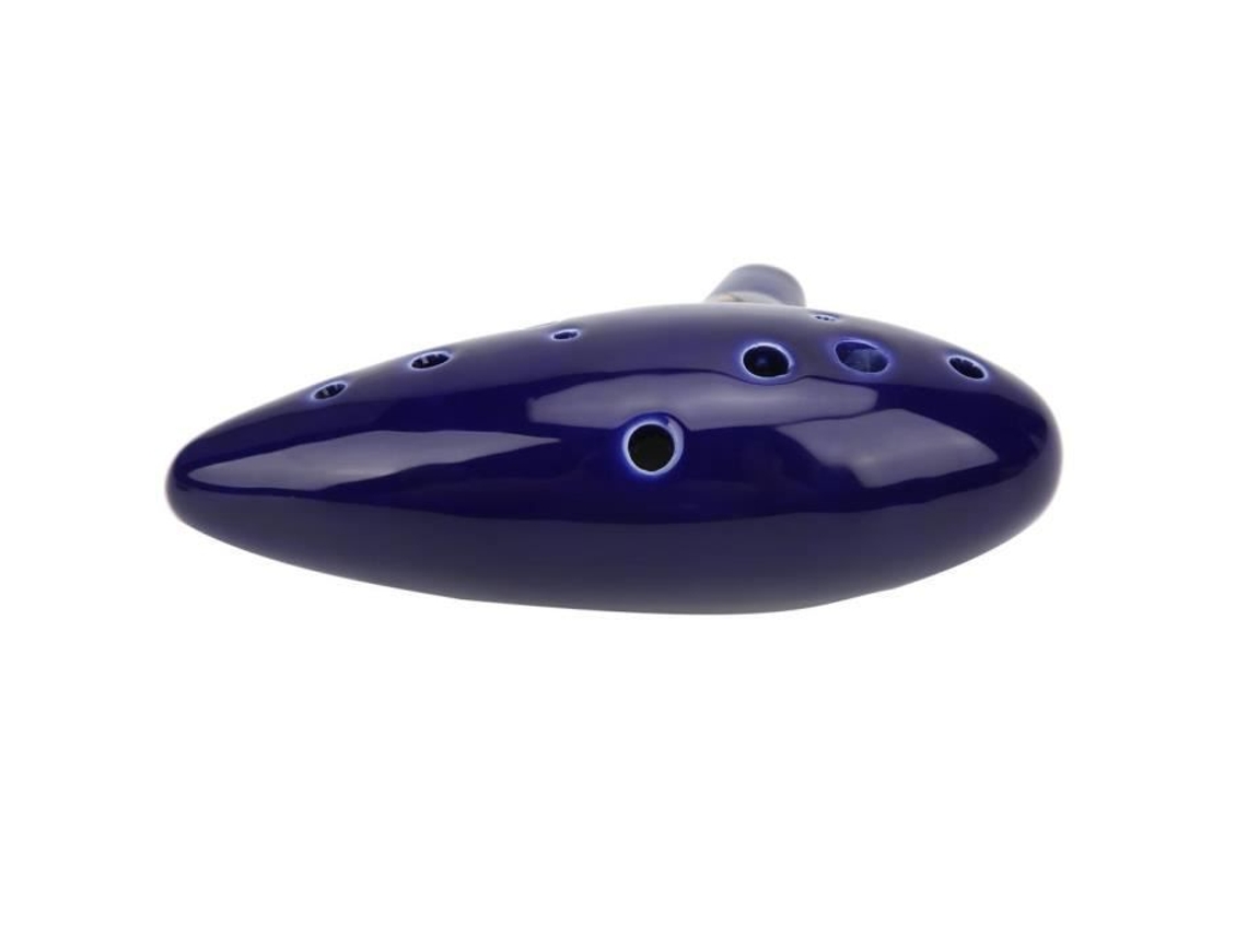 Alto Ocarina Ocarina 12 Buracos Alto C Key Instrumento Musical com Esmalte de Porcelana Simples Corda de Partitura Musical